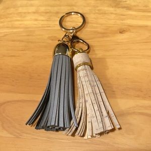 Reflective and cork tassel keychain